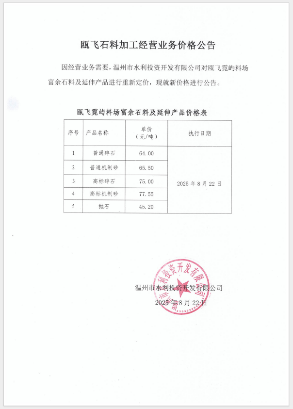 瓯飞石料加工经营业务价格公告.jpg